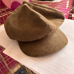 Brown Suede Newsboy Cap